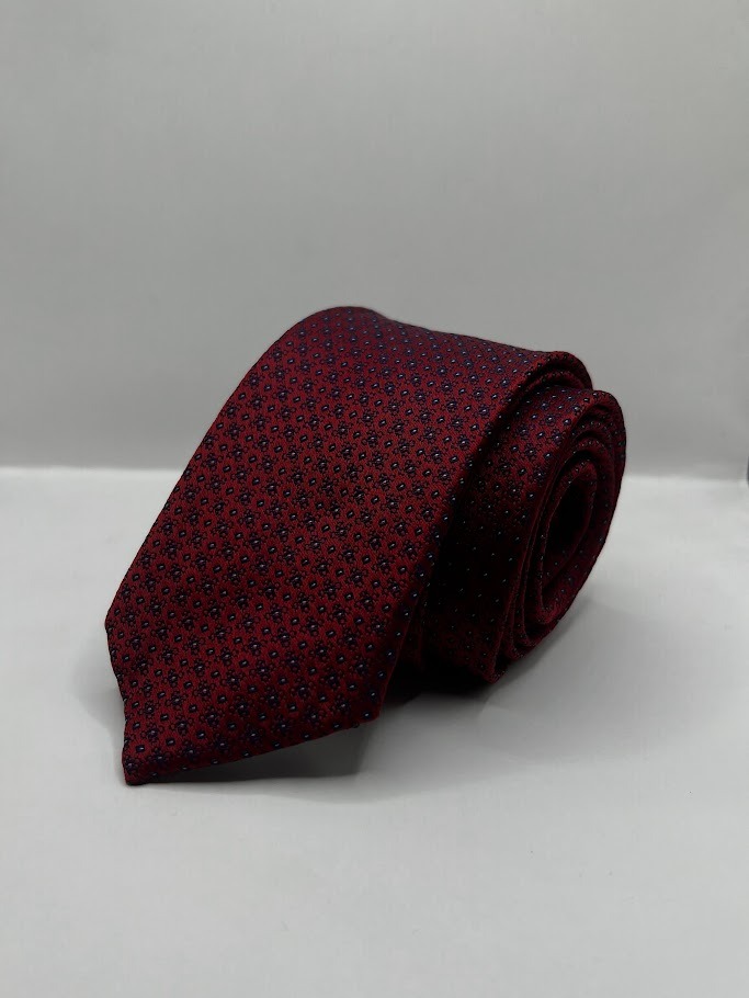 Gravata Bordô Floral Discreto, modelo Nº 05