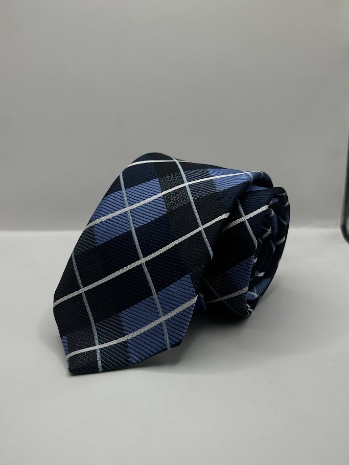 Gravata Tartan Azul Royal, modelo Nº 10